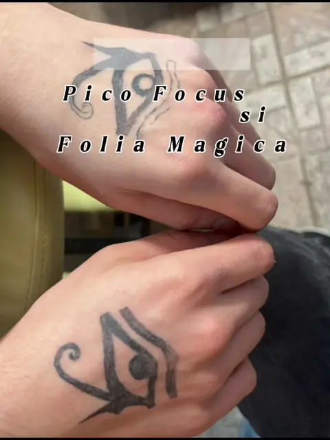 Folia Magică aplicată peste un tatuaj pe mână, înainte de laser